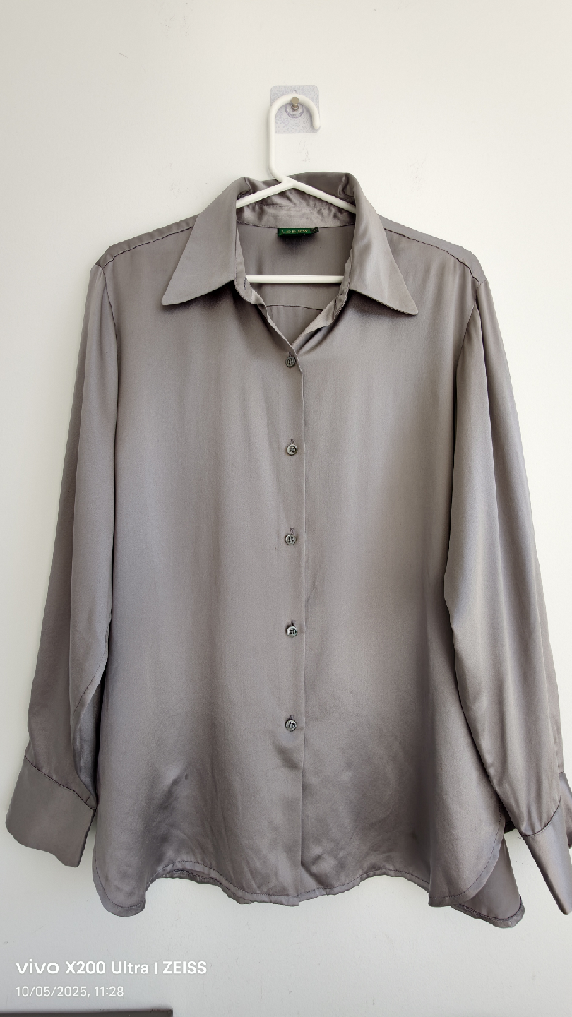 J. Crew 100% Silk Button-Up Shirt - Size L
