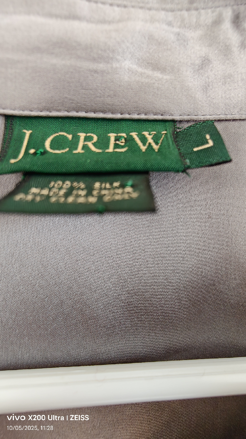 J. Crew 100% Silk Button-Up Shirt - Size L - photo 2