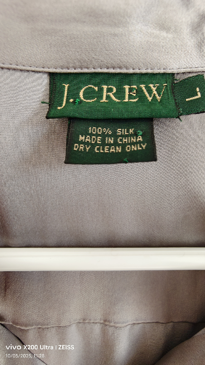 J. Crew 100% Silk Button-Up Shirt - Size L - photo 3