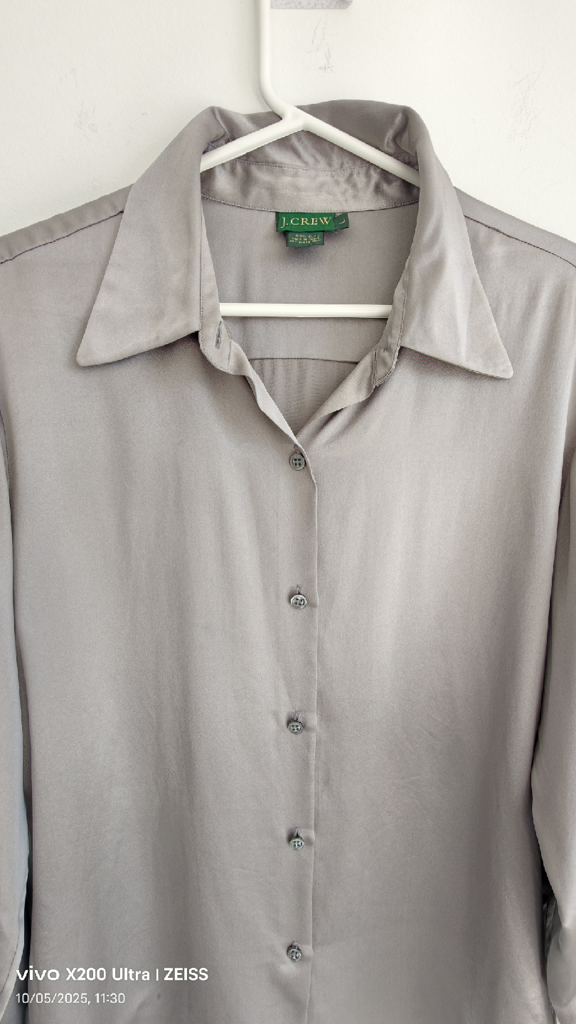J. Crew 100% Silk Button-Up Shirt - Size L - photo 5