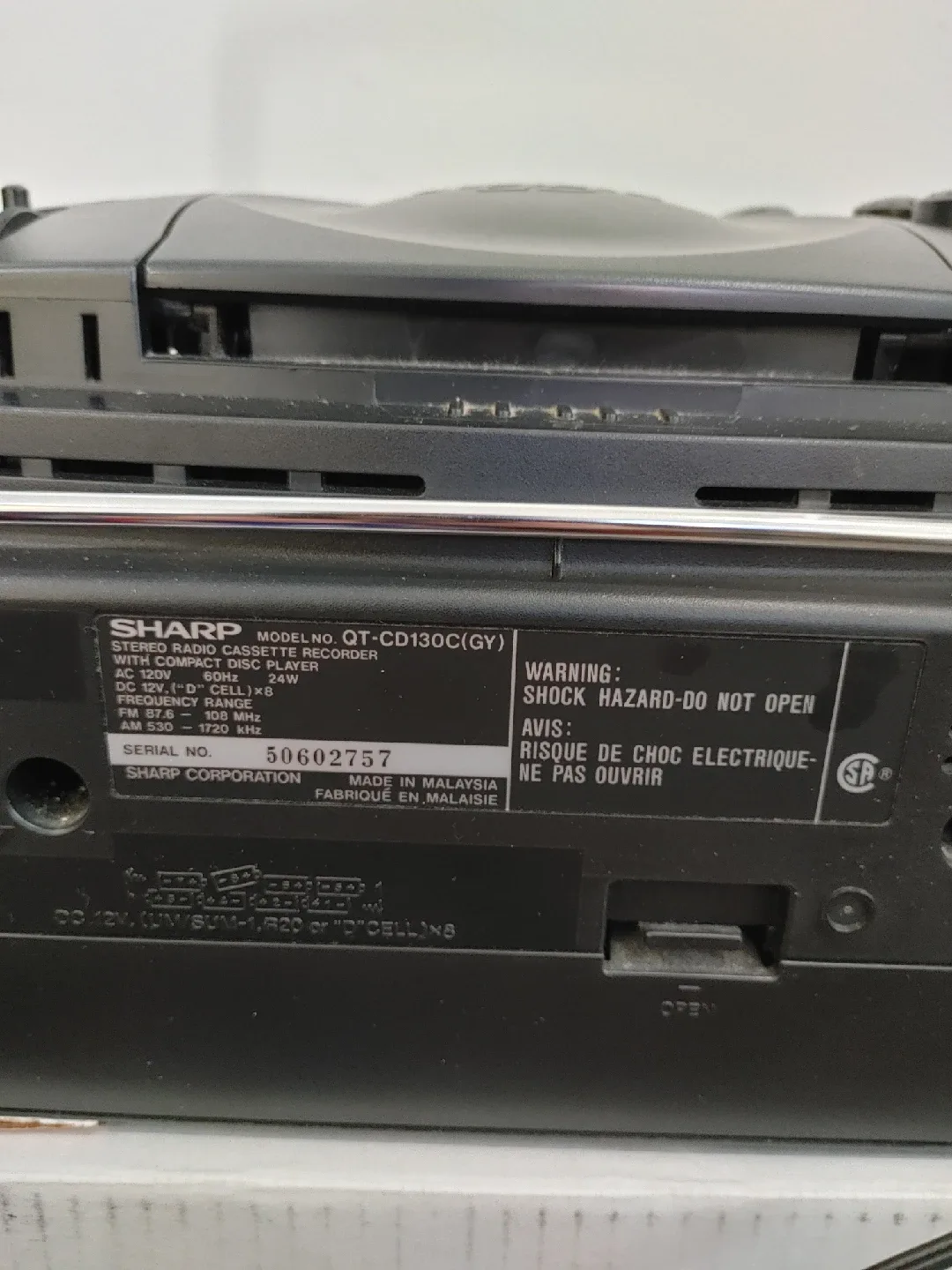 🧡SHARP BOOMBOX WITH REMOTE AM/FM AND CD PLAYER AS IS image indicator(5)