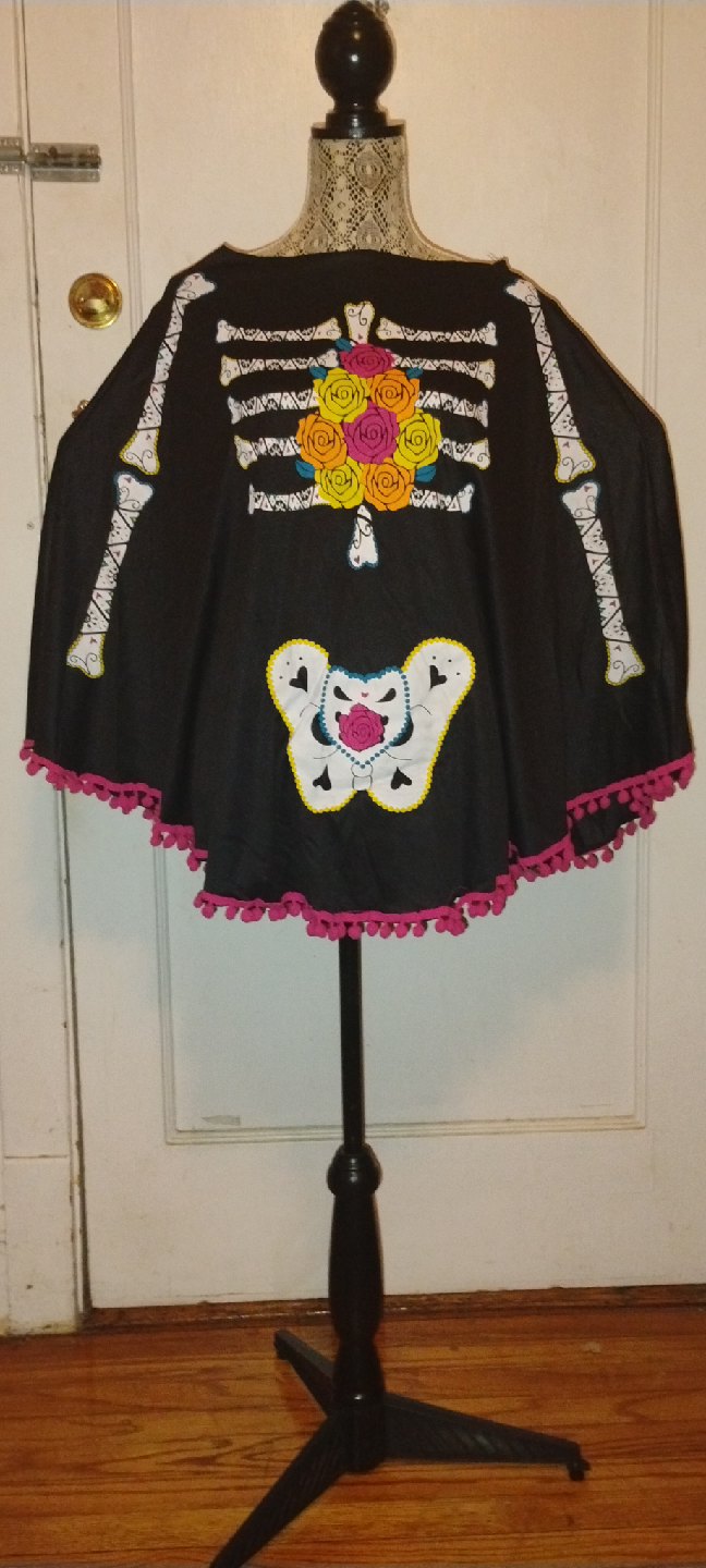 Day of The Dead Adult Poncho Costume