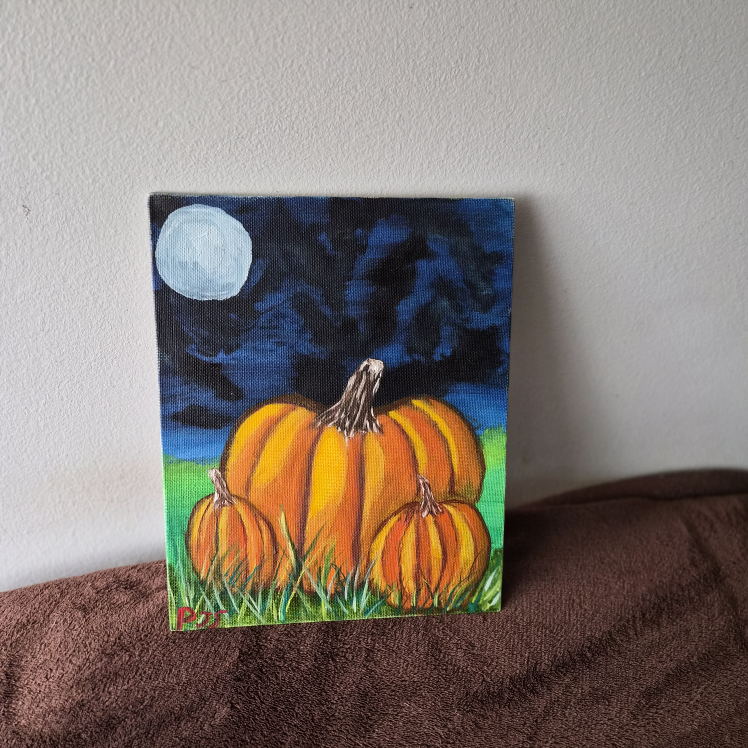 Pumpkin Painting Still-Life Cardstock Canvas - photo 2