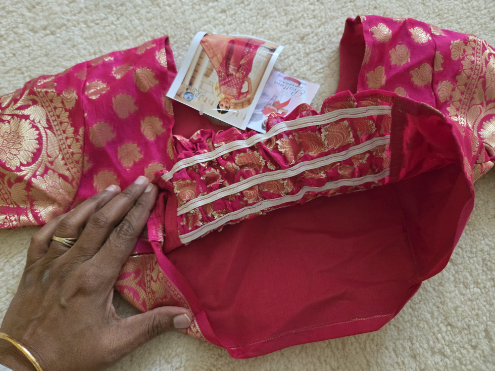 Kids Saree (Pre-Stitched) - Pink & Gold - ( 9 to 11 Years) - photo 4