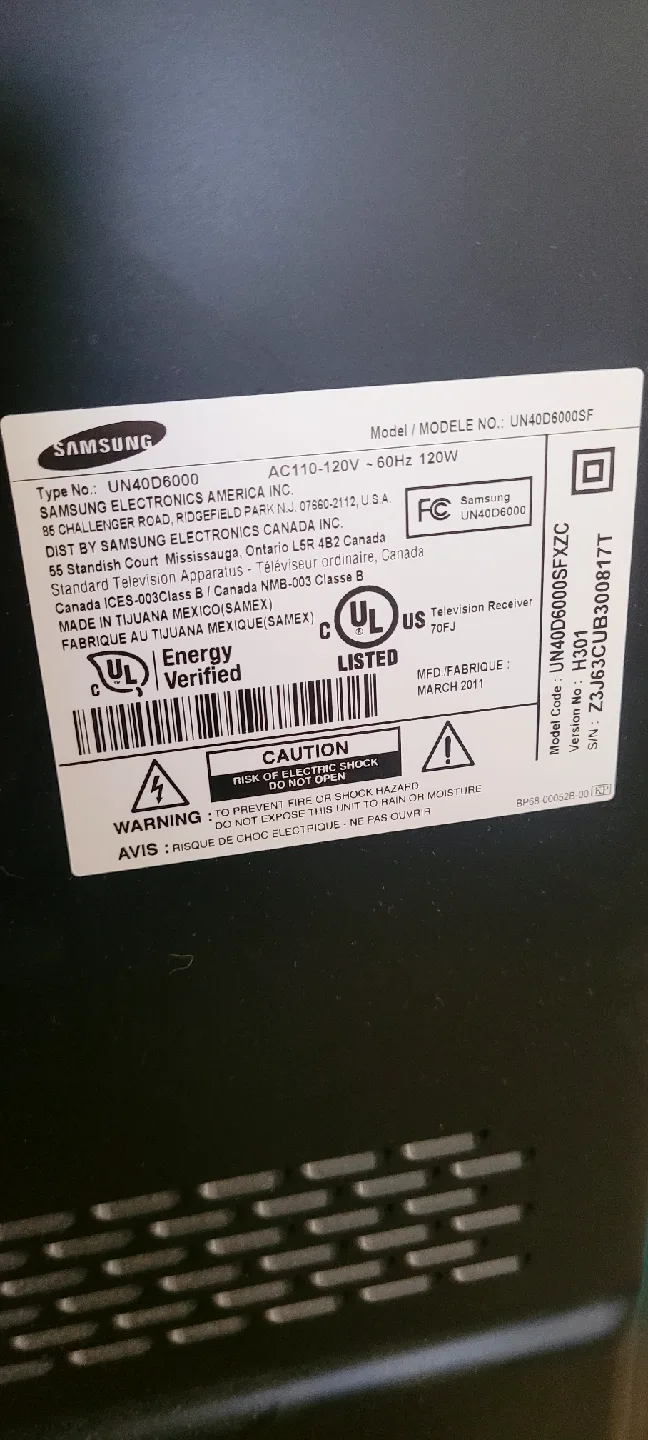 Samsung UN40D6000 40" LCD TV image indicator(4)