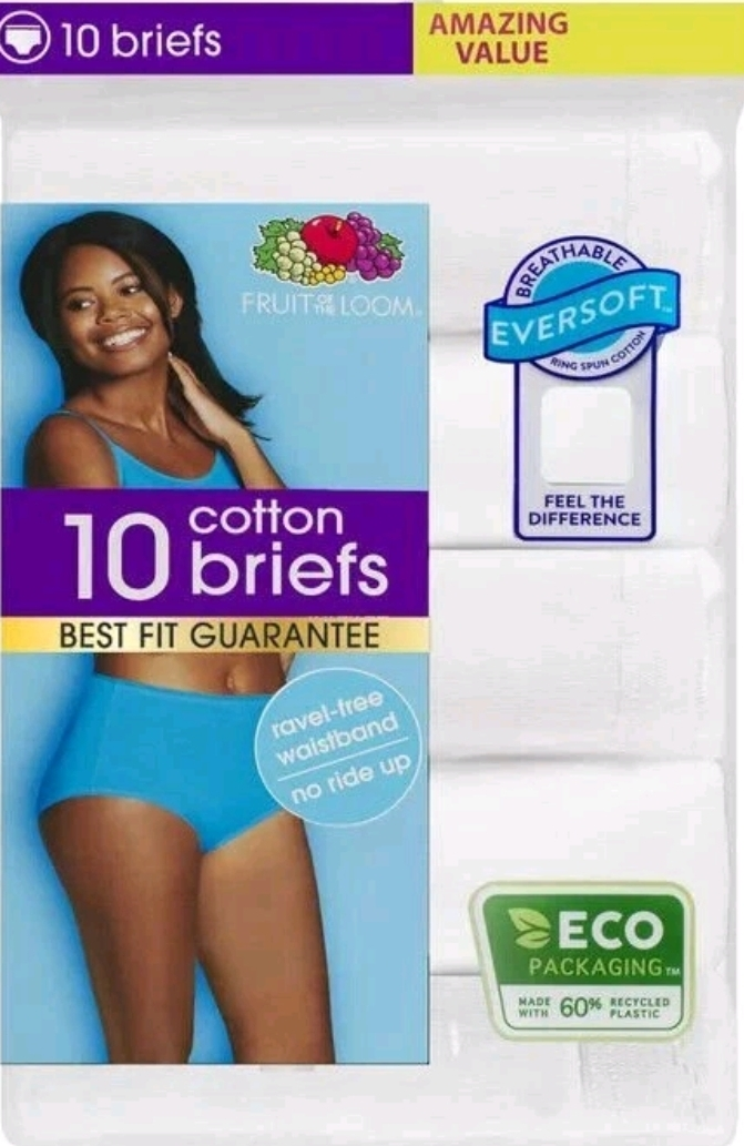 Fruit of the Loom Women's Cotton Briefs 9/2X - New