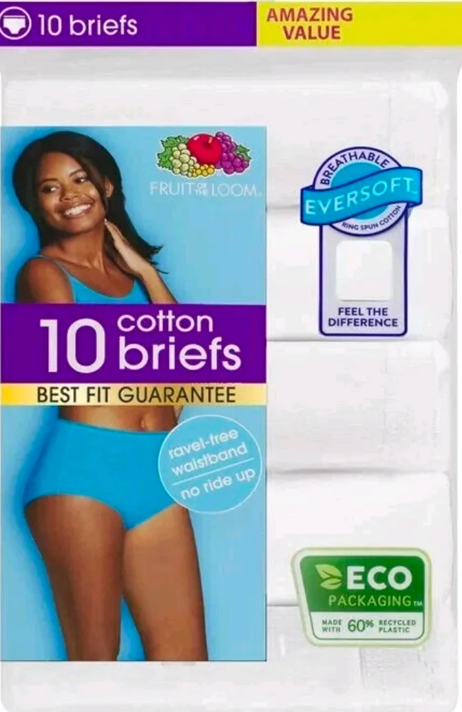 Fruit of the Loom Women's Cotton Briefs 9/2X - New thumbnail