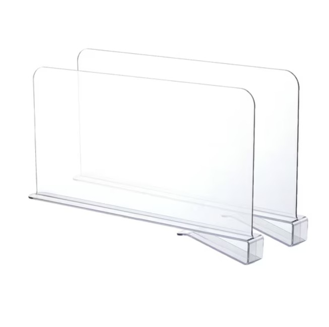 Clear Shelf Dividers, Set of 6