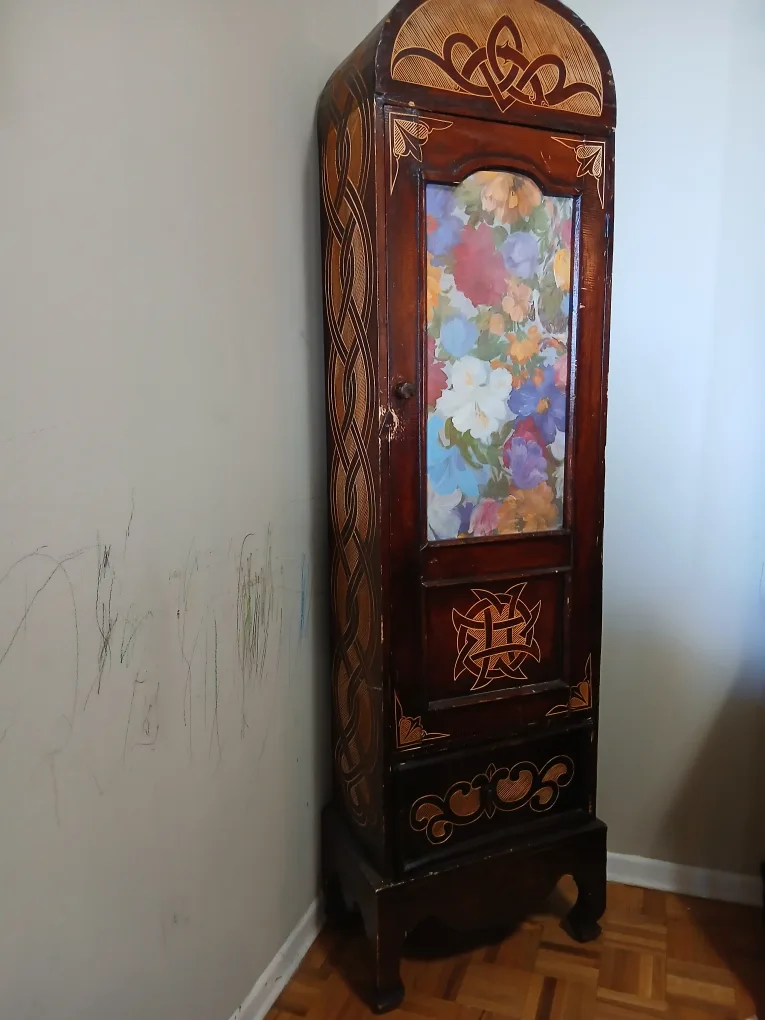 Antique Wooden Cabinet with Celtic Knot Design image indicator(4)