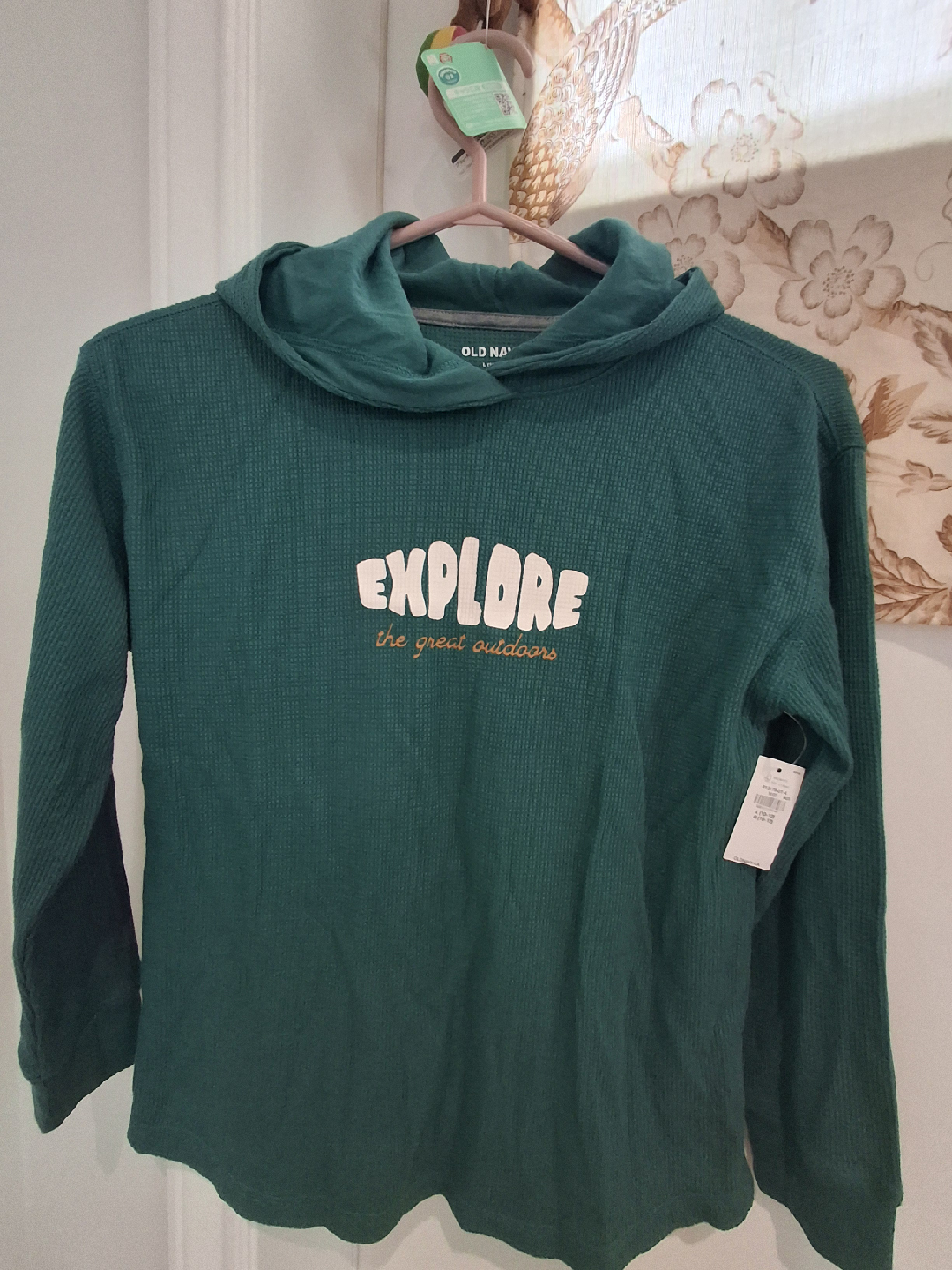 Old Navy Green Explore Hoodie - Size L (10-12)