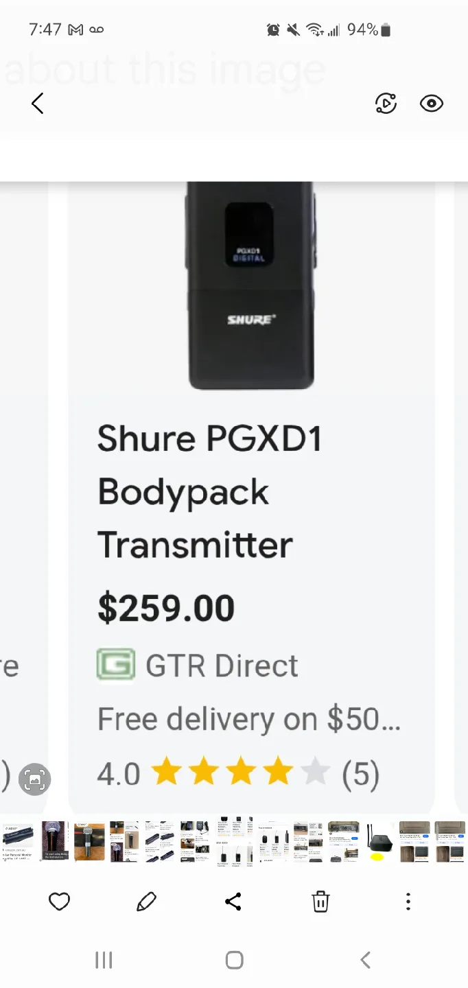 Shure PGXD1 Bodypack Transmitter thumbnail