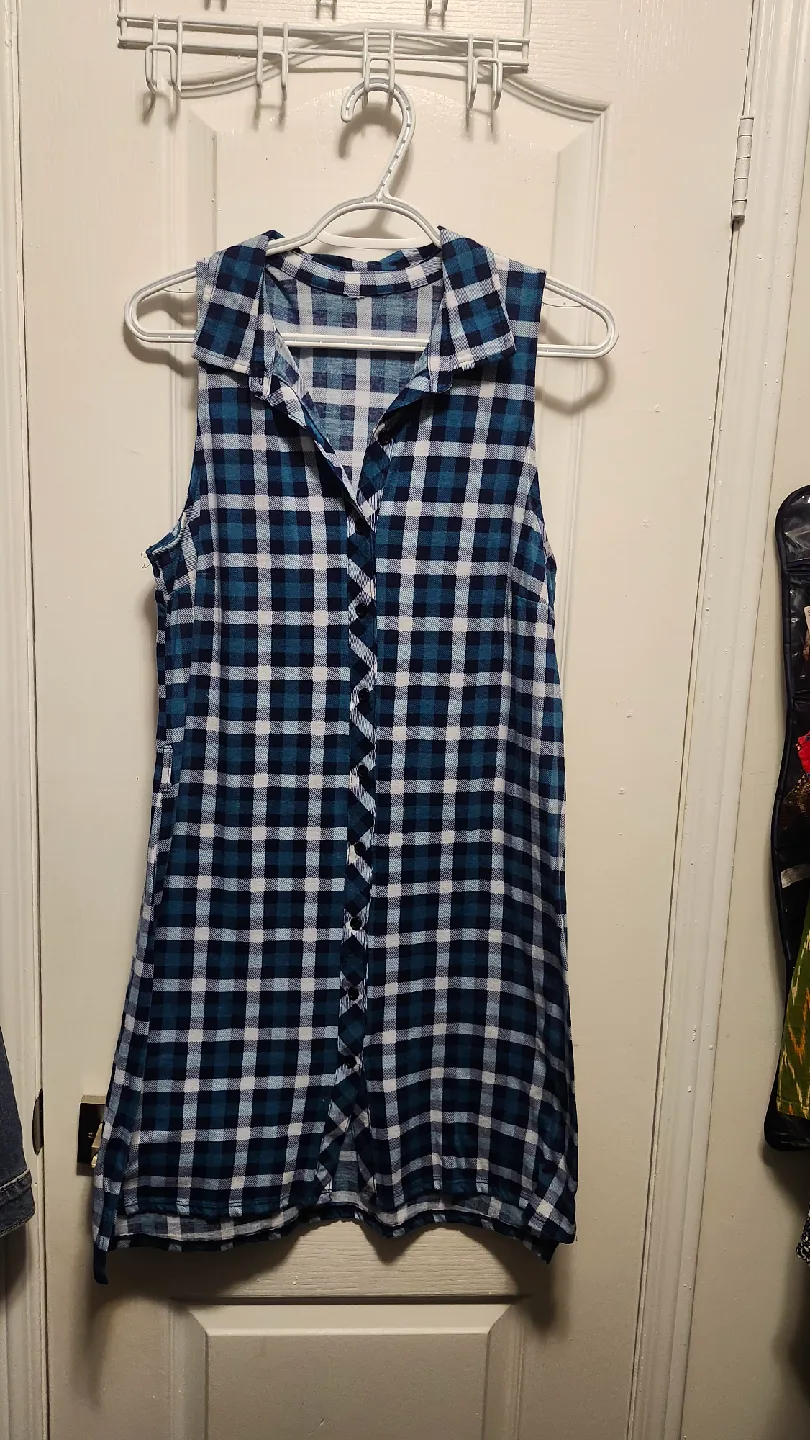 Sleeveless Plaid Dress sime Medium image indicator(4)