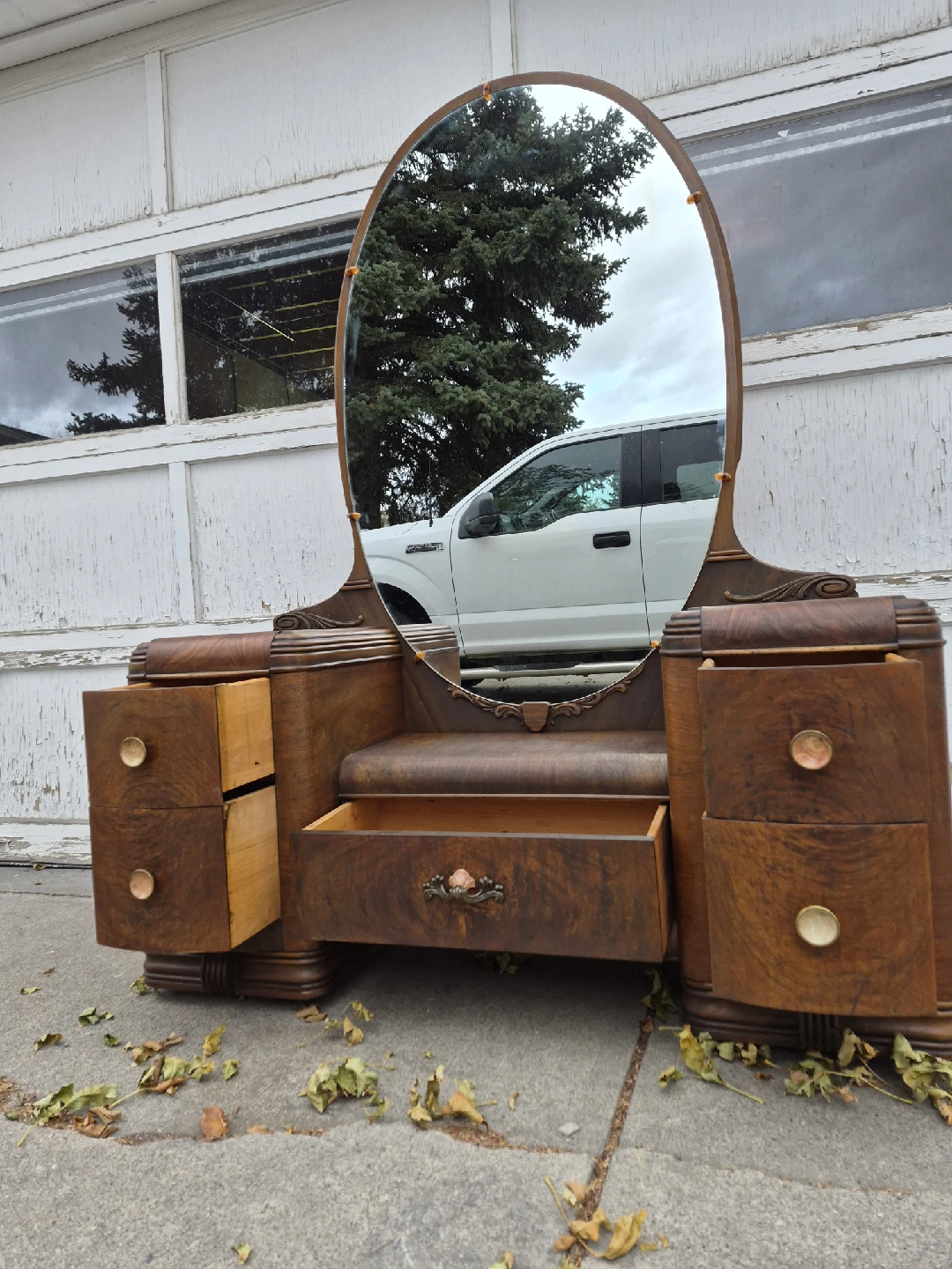 Antique Vanity with Mirror - photo 2