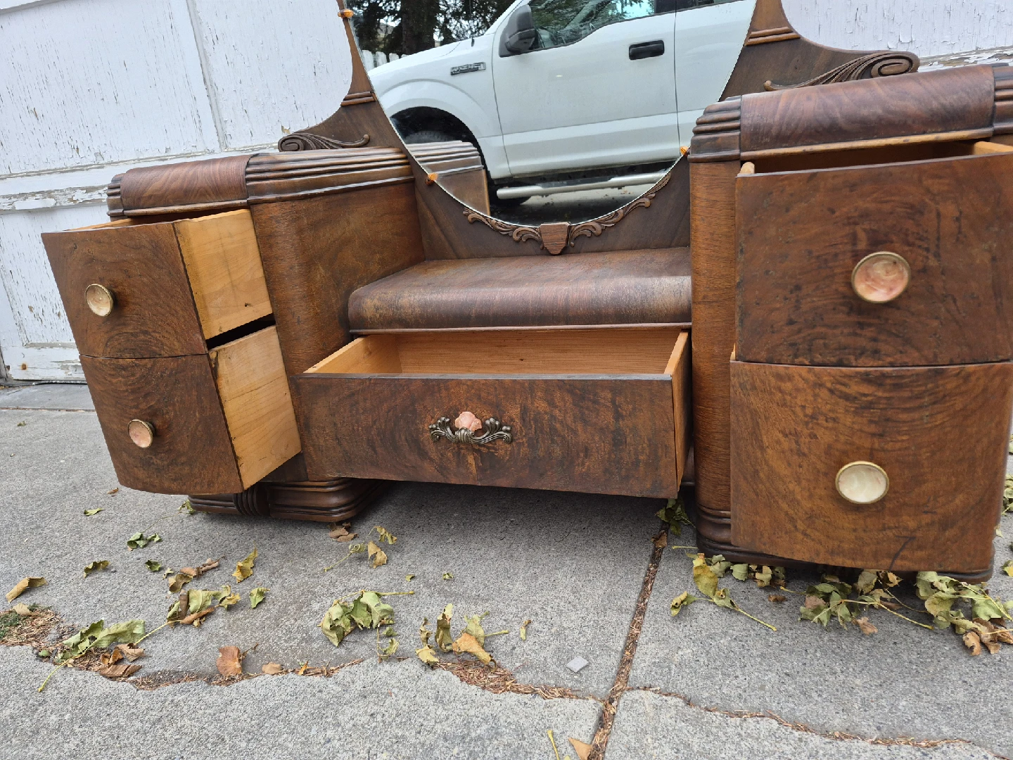 Antique Vanity with Mirror - photo 4