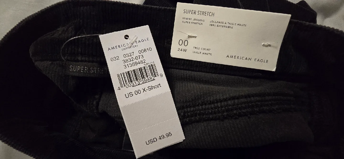 NEW! American Eagle Hi-Rise Corduroy Jegging - Size 00 X-Short image indicator(9)