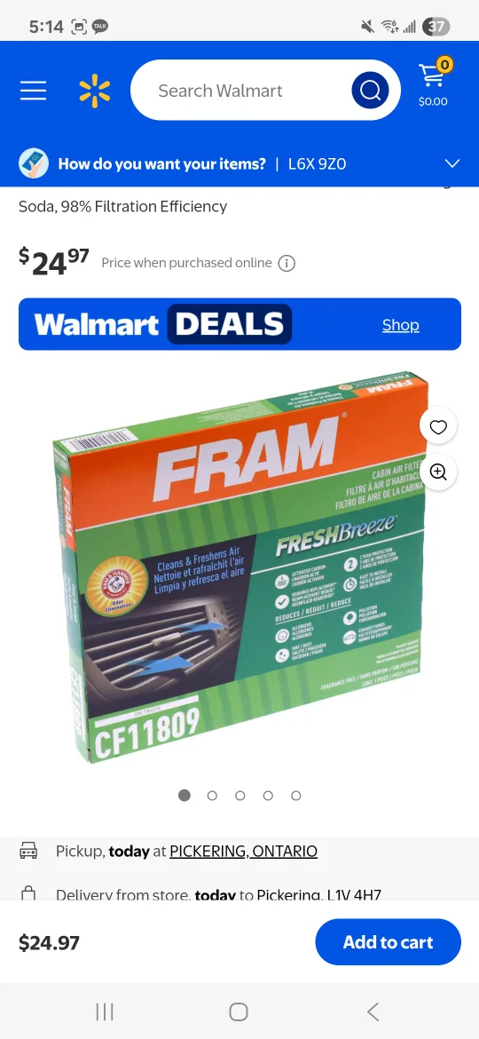 FRAM FB Cabin Air Filter CF11809 with Arm and Hammer Baking Soda image indicator(4)