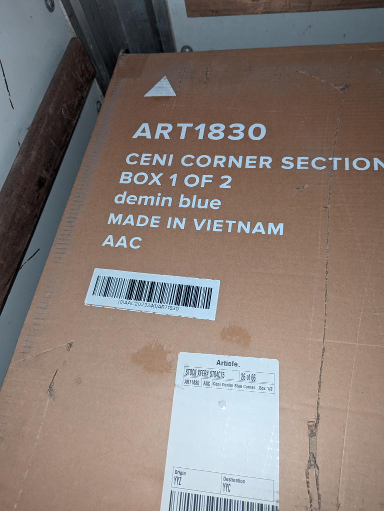 Brand NEW Article Ceni Denim Blue 3 seat sofa - photo 4