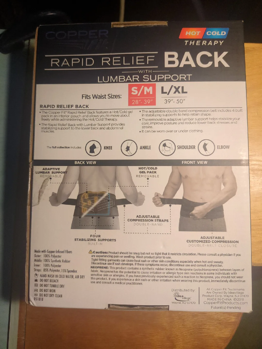 Copper Fit Rapid Relief Back Support - S/M image indicator(2)