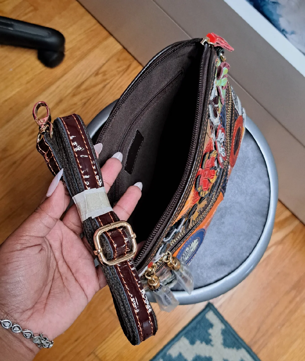 Patchwork Leather Crossbody Bag image indicator(4)