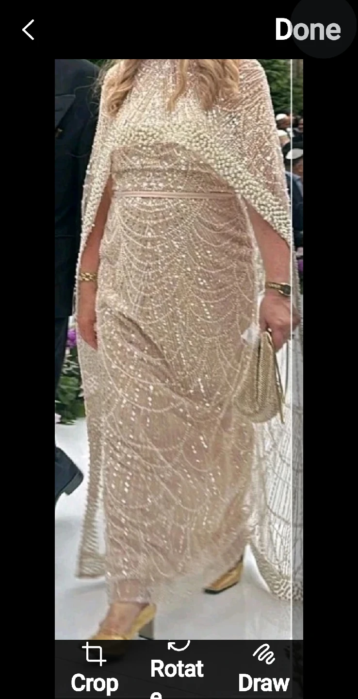 Beaded Cape Gown