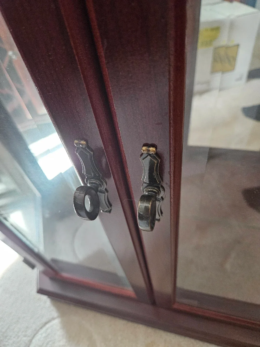 TWO Lovely Pieces of Bombay Mahogany Curio Cabinets image indicator(7)