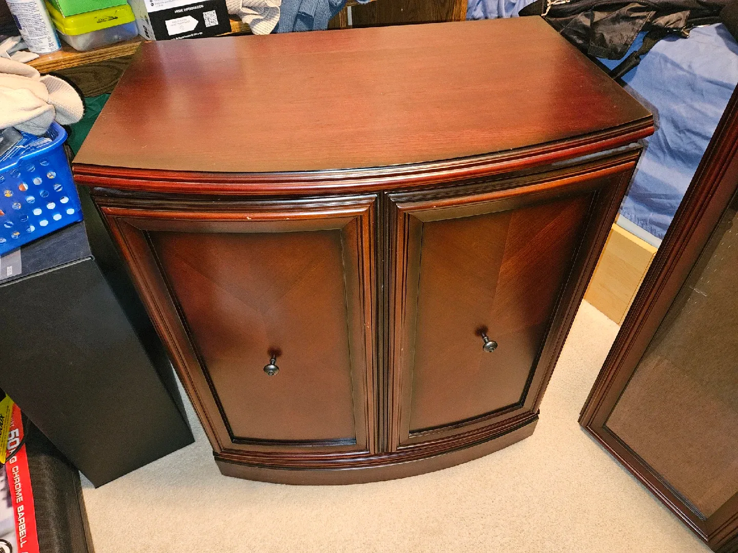 TWO Lovely Pieces of Bombay Mahogany Curio Cabinets image indicator(10)