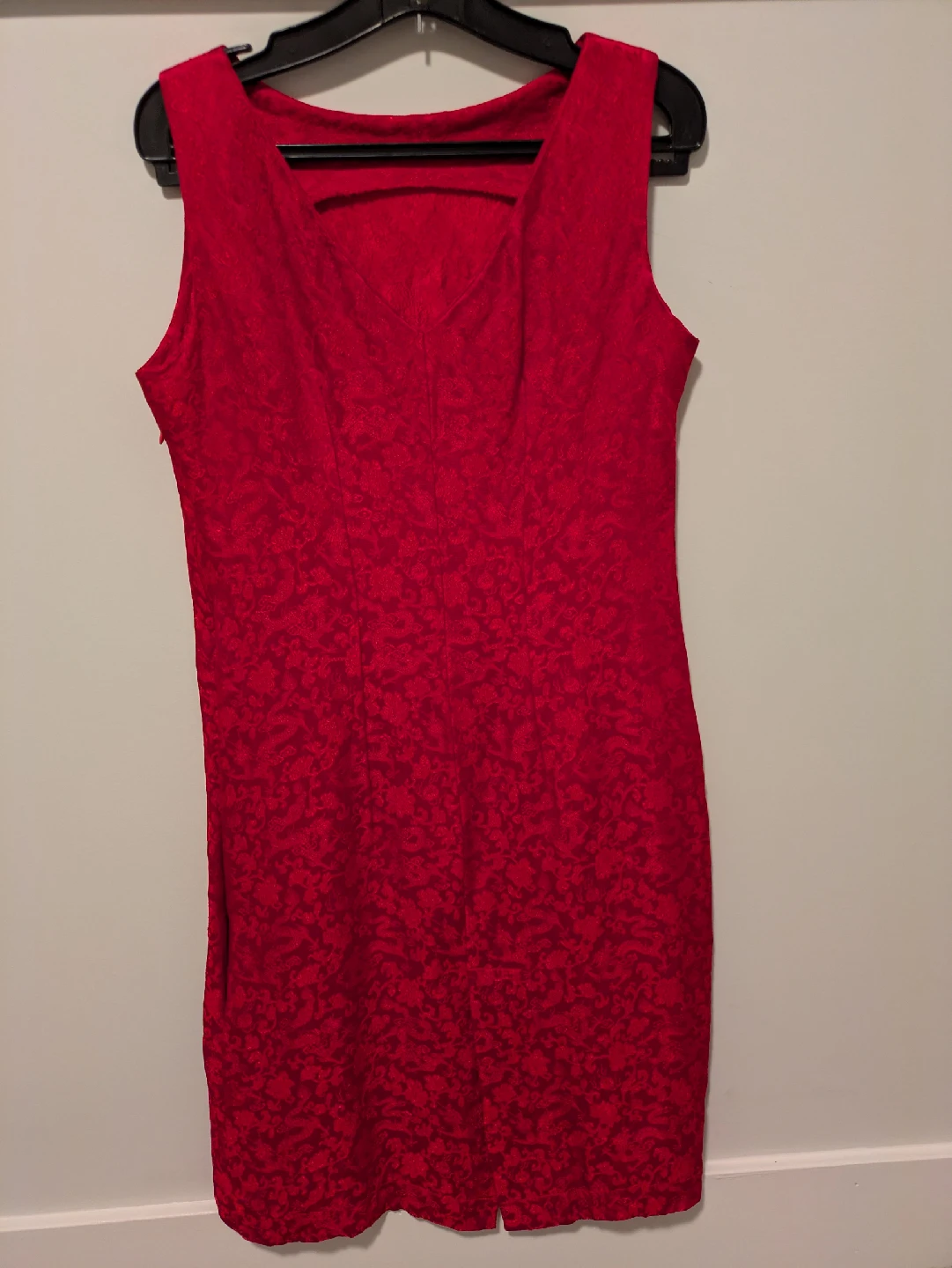 Chinese Silk Red Sleeveless Dress - photo 2
