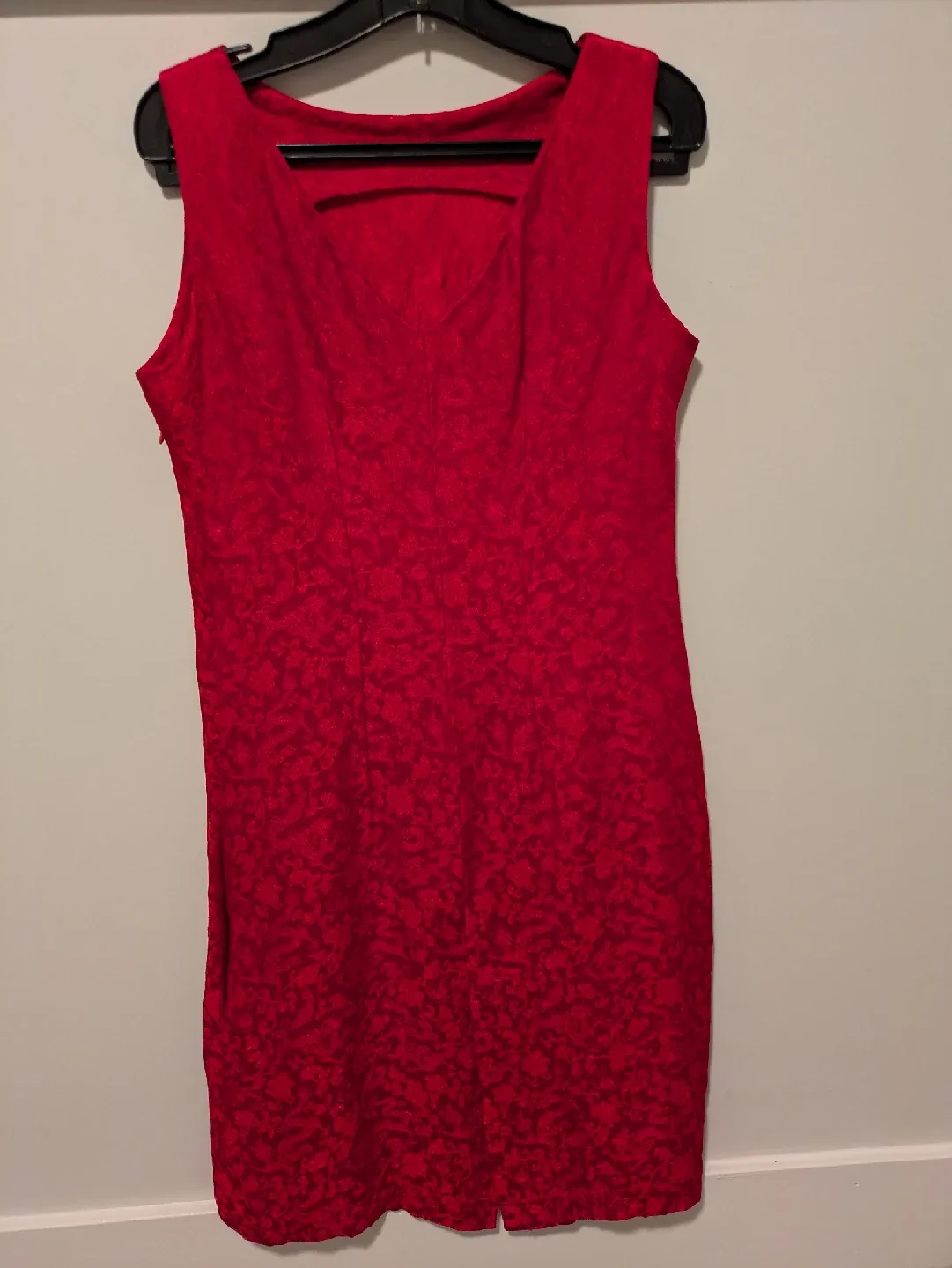 Chinese Silk Red Sleeveless Dress image indicator(2)