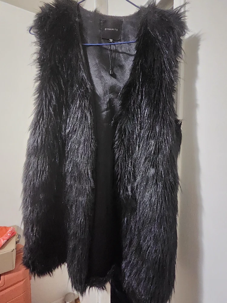 Dynamite Faux Fur Vest - Black