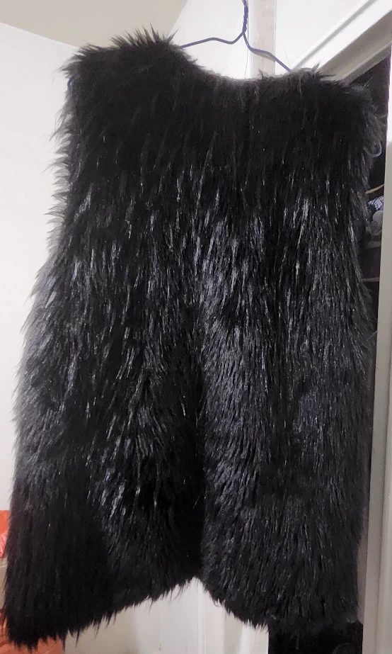Dynamite Faux Fur Vest - Black - photo 3