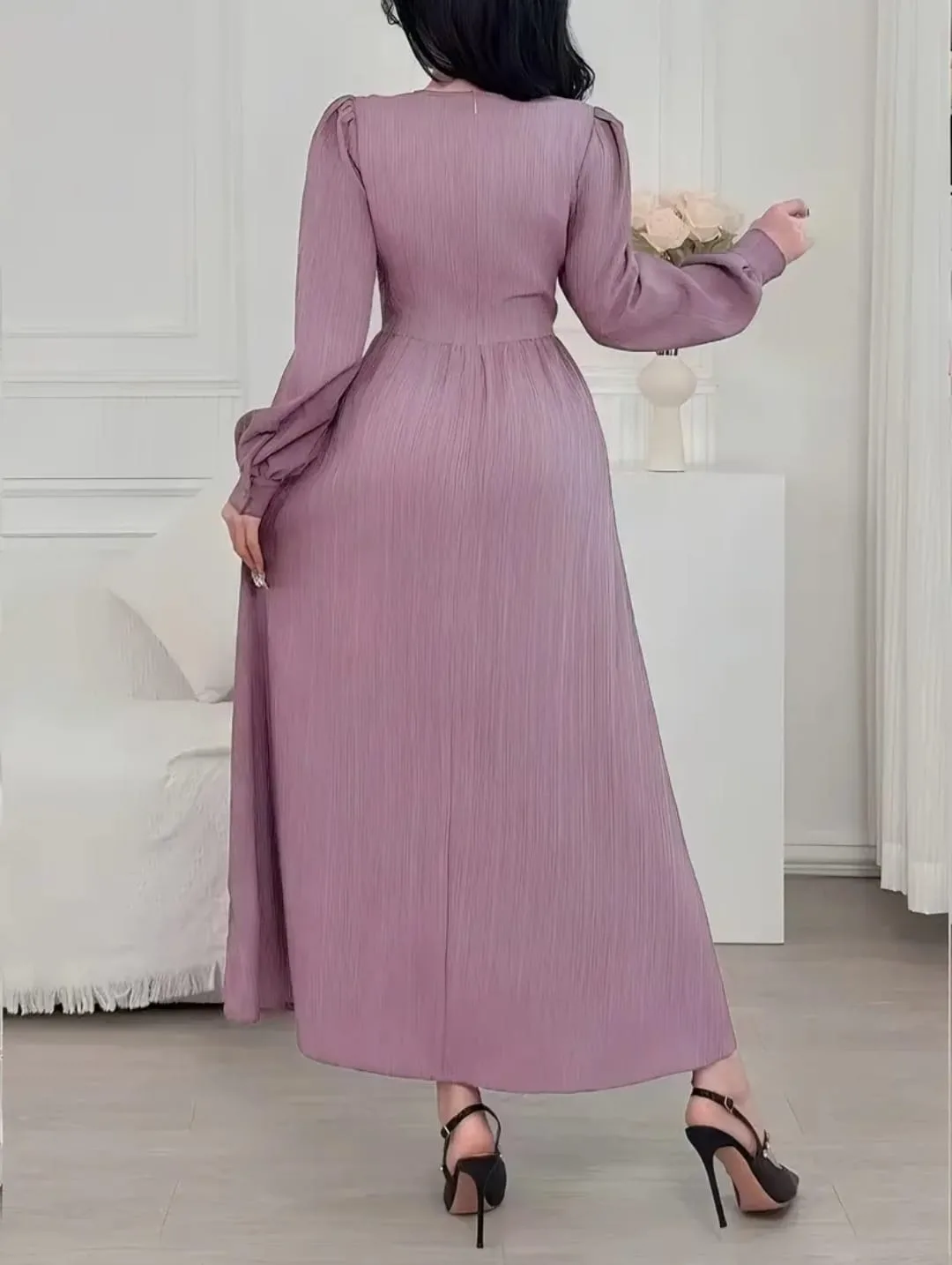 Purple Long Sleeve Maxi Dress image indicator(2)