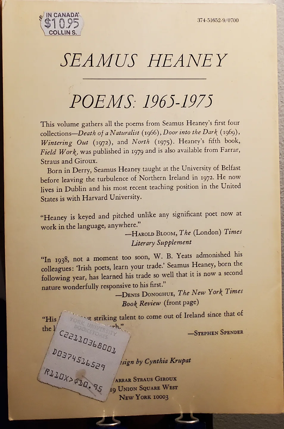 Seamus Heaney Poems 1965-1975 image indicator(2)