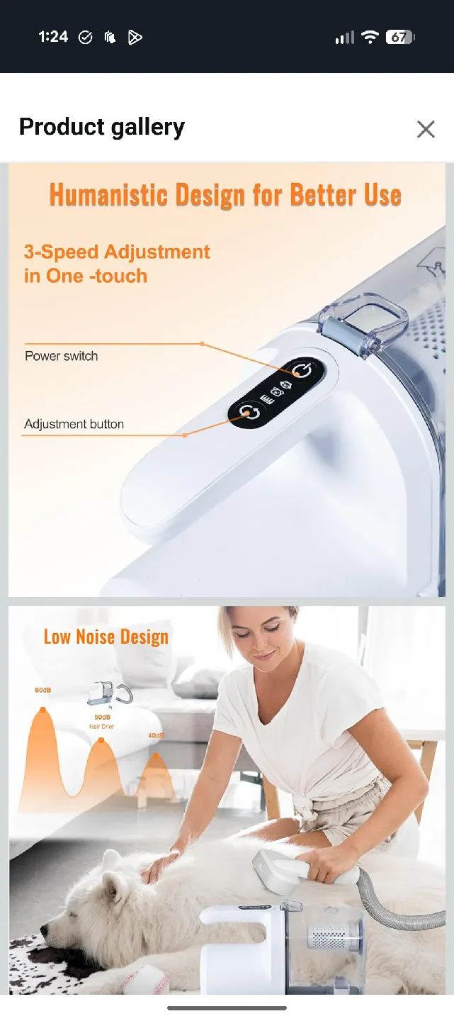 Pet Grooming Vacuum Kit - New in Box image indicator(4)