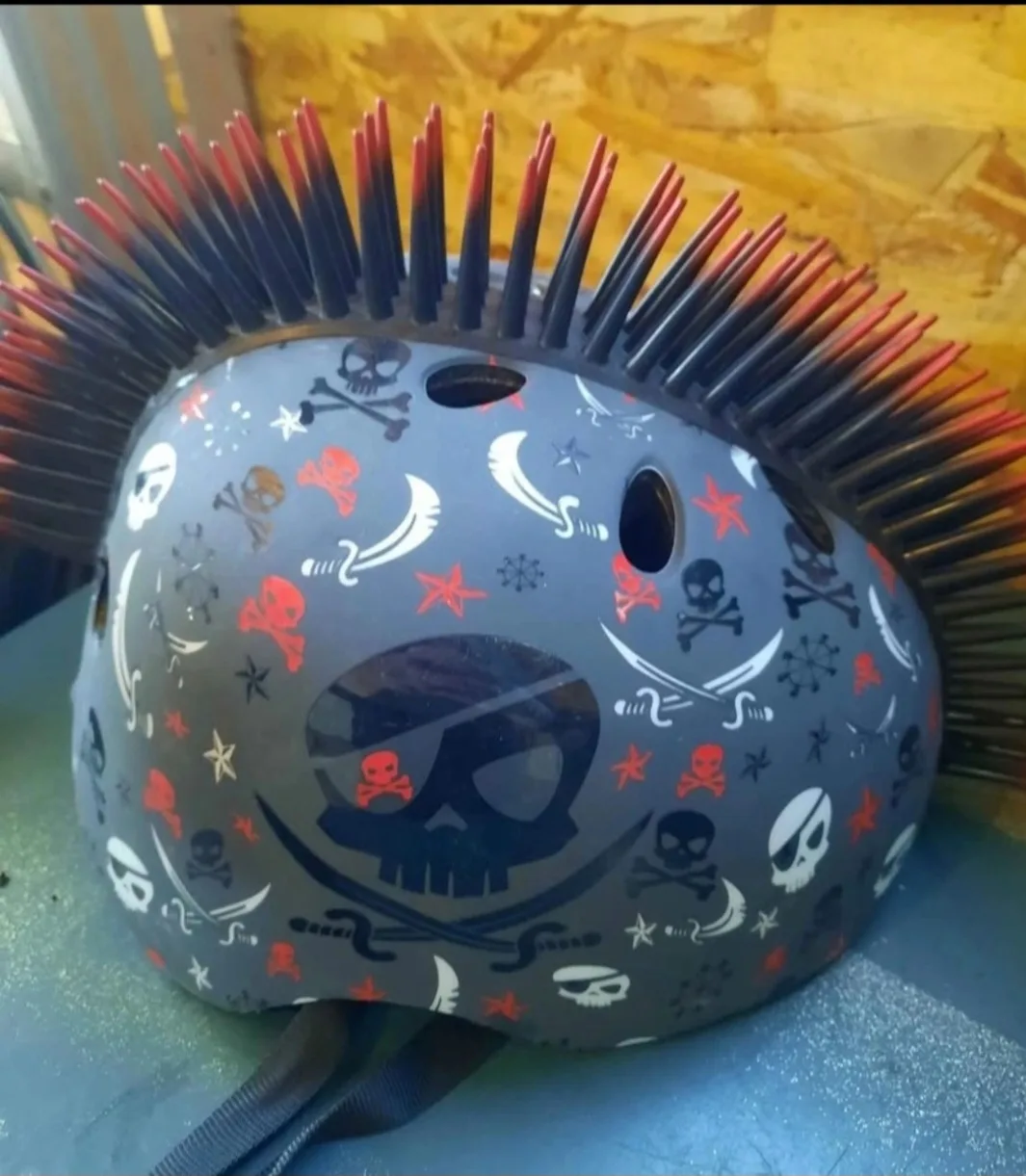 Skull & Star Kids Bike Helmet with Spikes image indicator(2)
