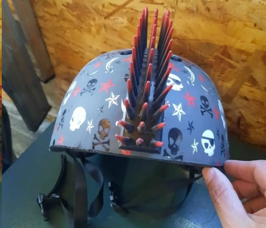 Skull & Star Kids Bike Helmet with Spikes image indicator(4)