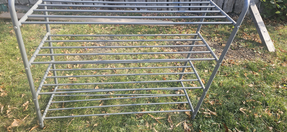 Grey Metal Shoe Rack