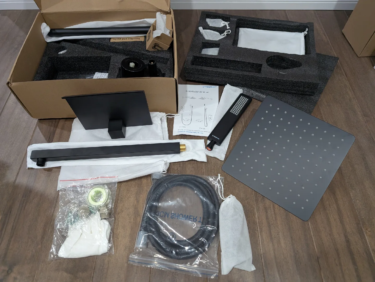 Brand New 3 in 1 Matte Black Rainfall Shower Kit For Sale image indicator(7)