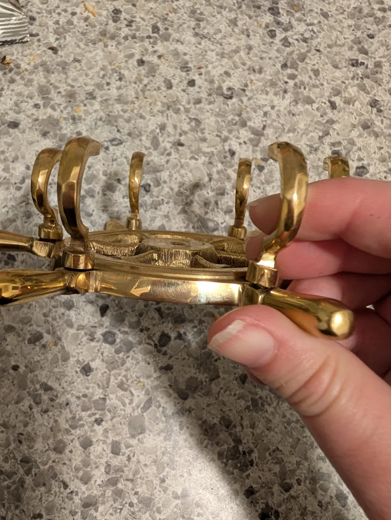 Brass Ship Wheel Key Hook image indicator(2)