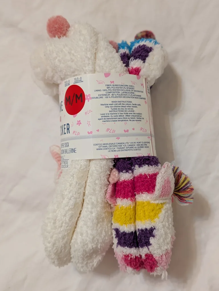 Jane and Bleeker Ballerina Slipper Socks - kids size 10.5-4 image indicator(3)