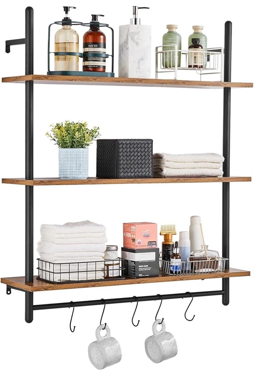 3-Tier pine industrial Shelf