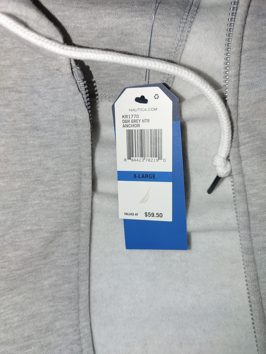 Nautica Grey Fleece Zip-Up Hoodie - XL - photo 2