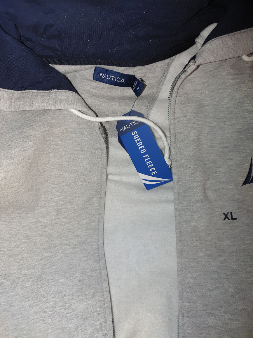 Nautica Grey Fleece Zip-Up Hoodie - XL - photo 3