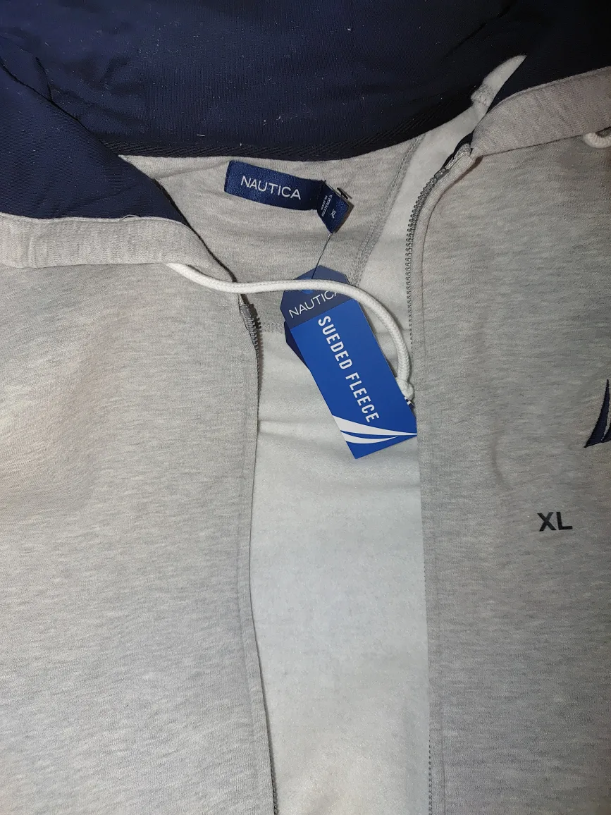 Nautica Grey Fleece Zip-Up Hoodie - XL image indicator(3)