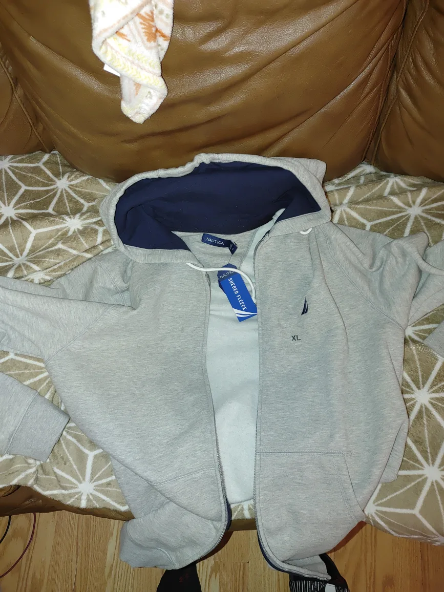 Nautica Grey Fleece Zip-Up Hoodie - XL image indicator(4)