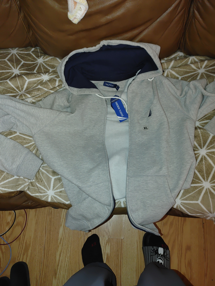 Nautica Grey Fleece Zip-Up Hoodie - XL - photo 5