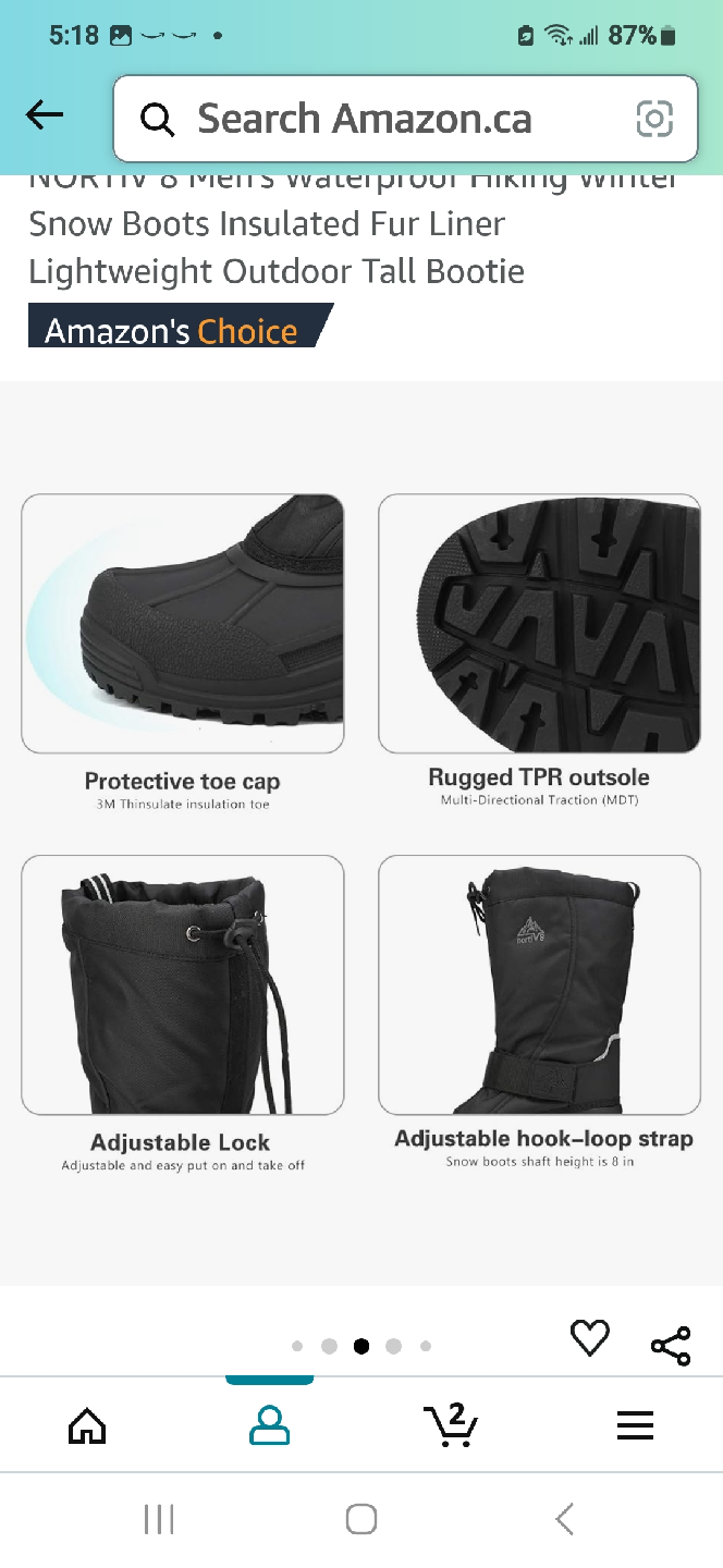 NORTIV 8 Men's Winter Snow Boots - Size 13 - photo 3