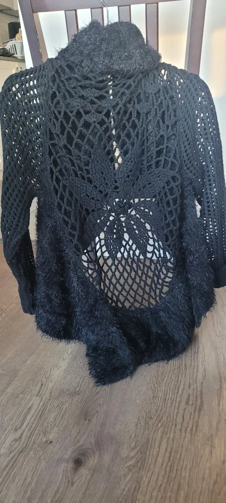 Black Crochet Cardigan image indicator(3)