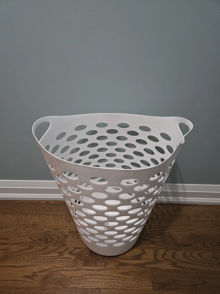 White Plastic Laundry Basket