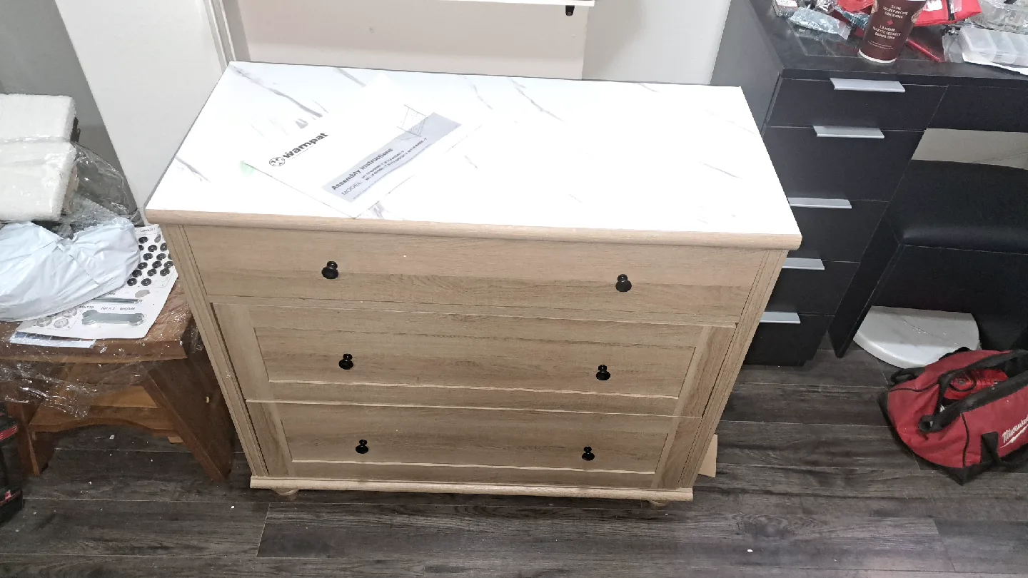 Wampat 3-Drawer Dresser, Marble Top image indicator(7)