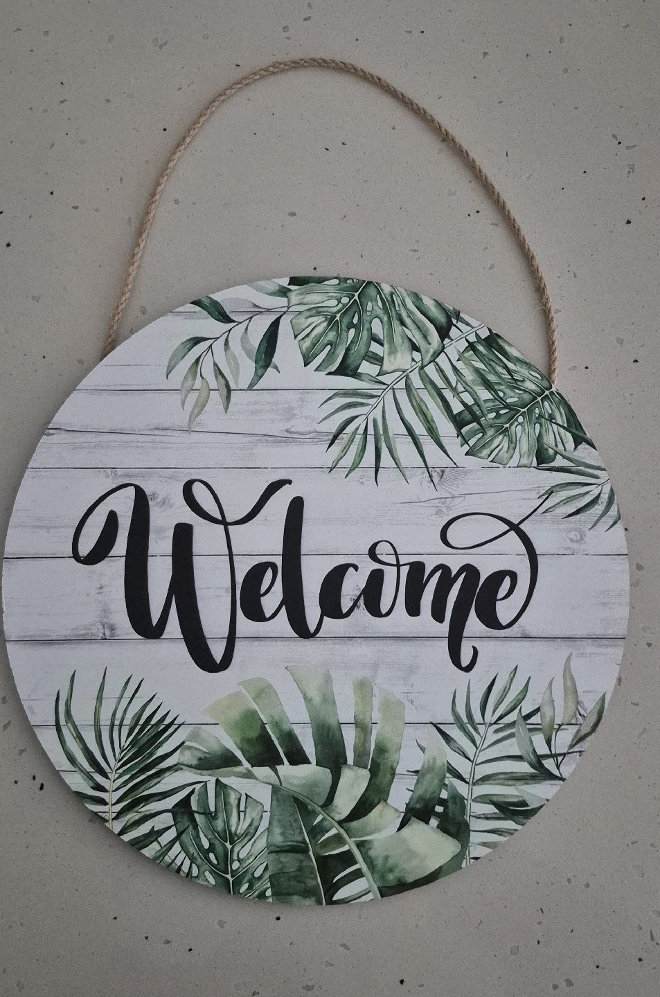 Welcome Sign - Tropical Leaf Decor